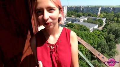 Student Sensual chupa a un estraño no interior - Cum on his face